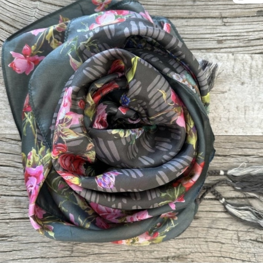 Johnny Was Floral Silk Scarf - Rosie Rainscarf - Picture 3 of 3